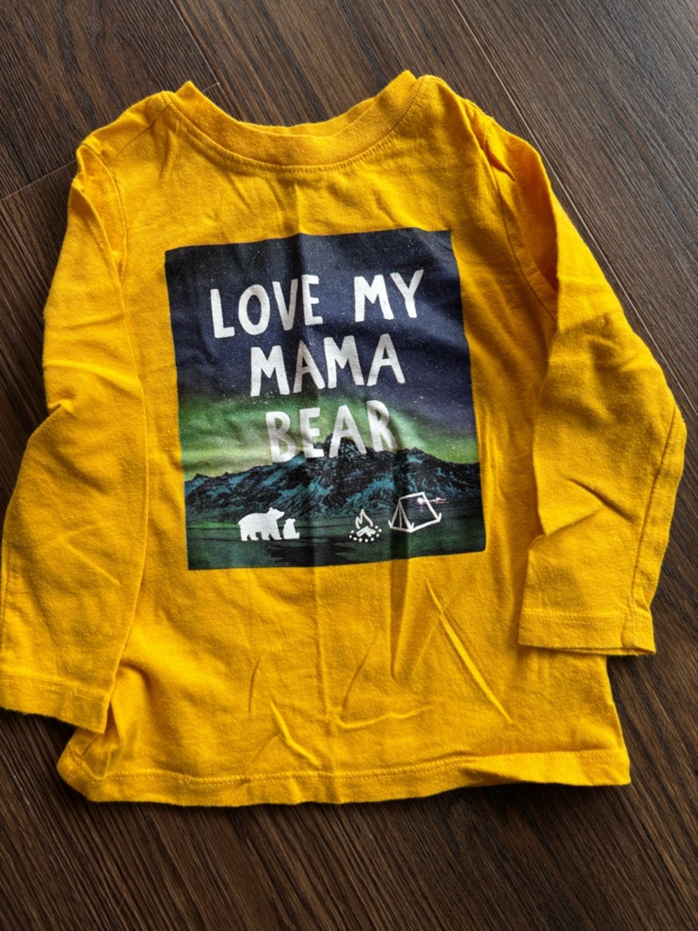 Old Navy Yellow 'Love My Mama Bear' Long-Sleeve Graphic Tee
